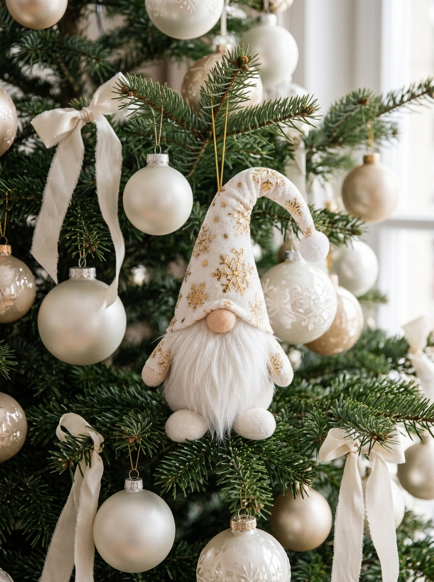 Golden Snow Christmas Gnome Yılbaşı Ağaç Süsü