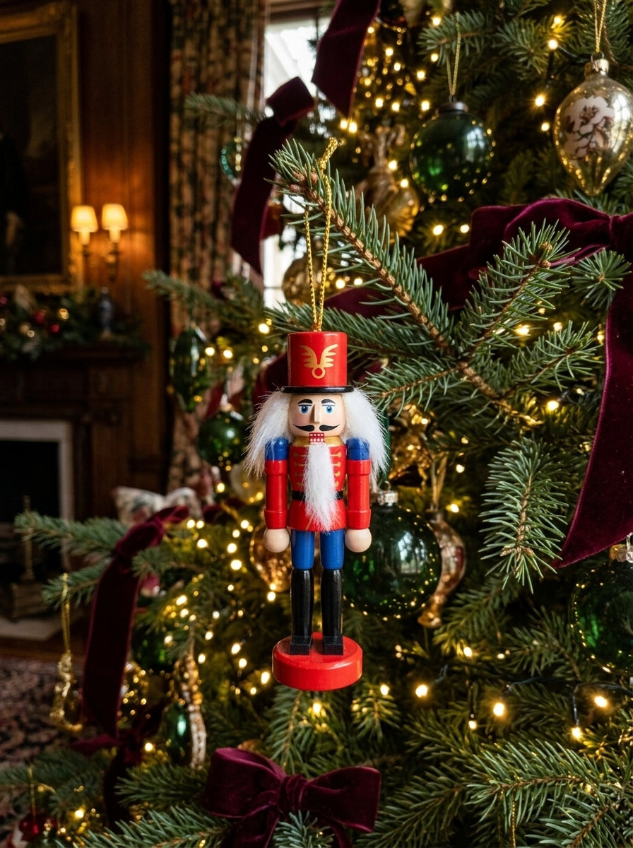 Royal Blue Nutcracker Guard – Mavi Detaylı Fındıkkıran Asker Yılbaşı Ağacı Süsü - 12 CM