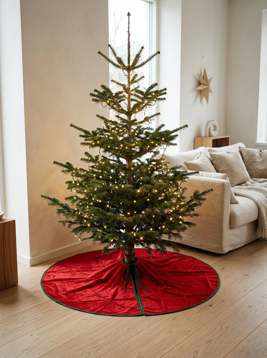 Red Velvet Christmas Kırmızı Yılbaşı Ağacı Alt Örtüsü – 120 CM