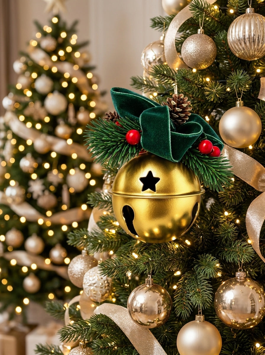 Golden Noel Dekoratif Metal Çan - 8 CM