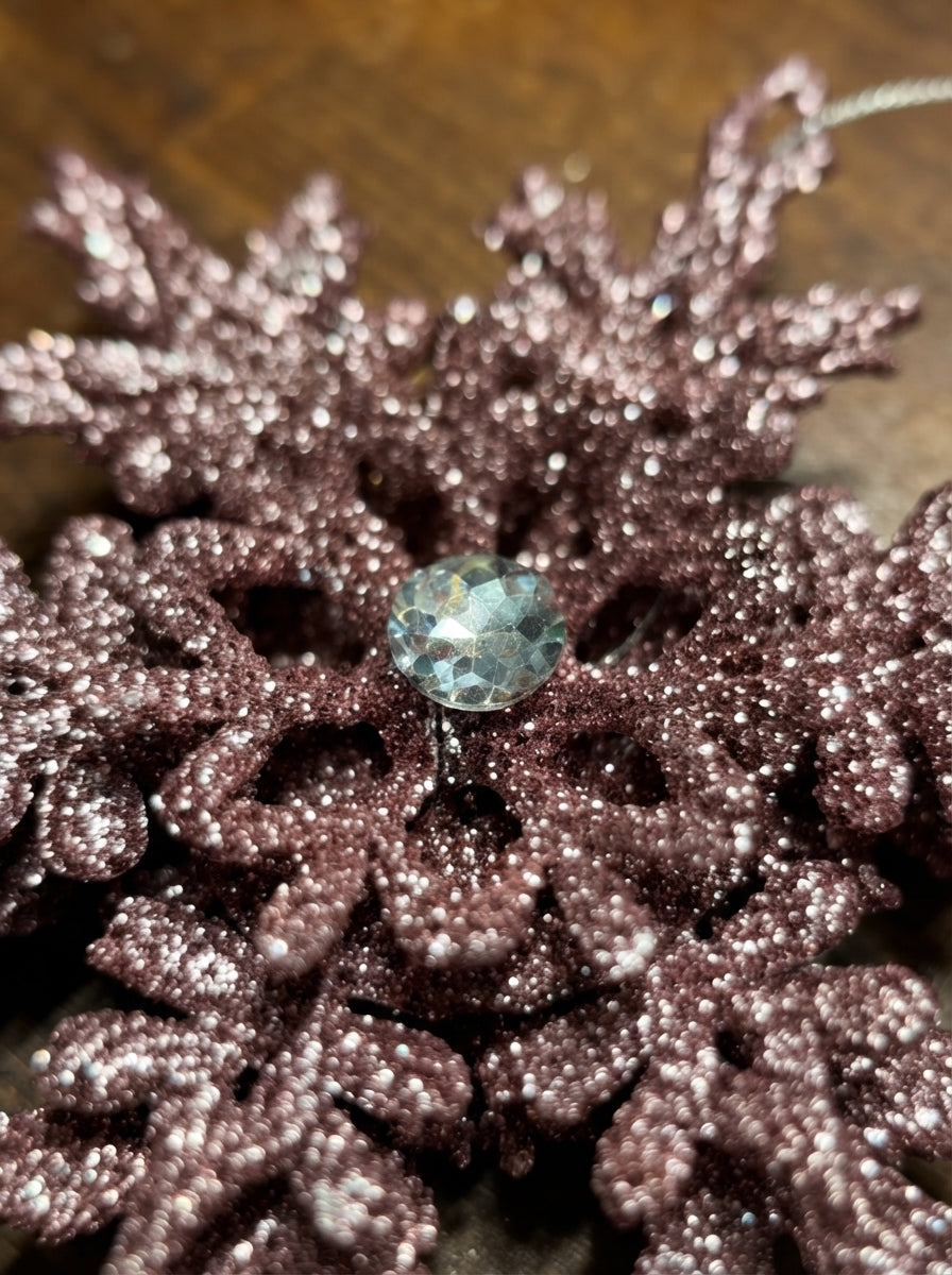 Rose Crystal Snowflake Yılbaşı Ağaç Süsü - 12 CM
