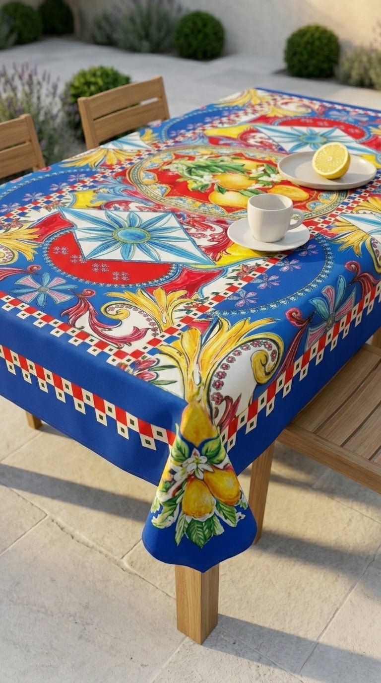 Solea Azure Tablecloth
