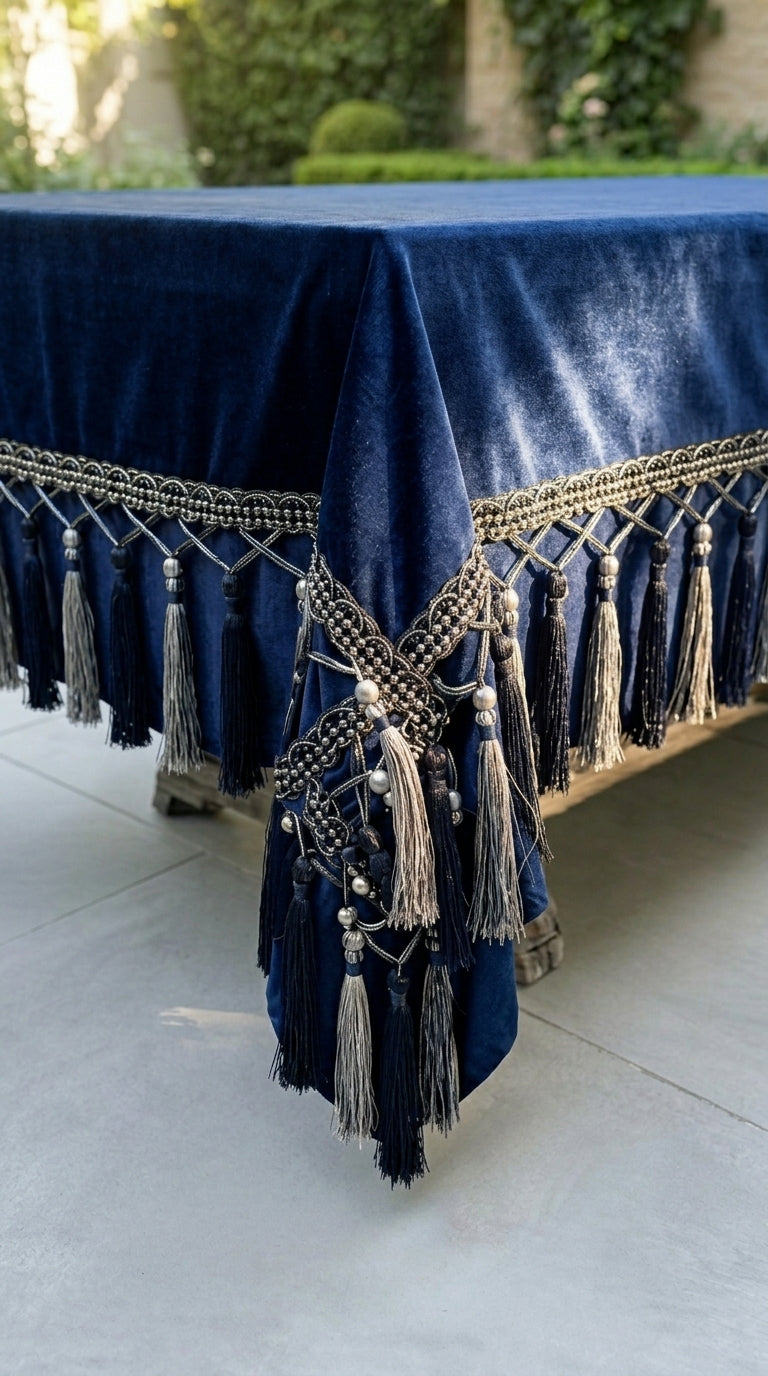 Velora Navy Tablecloth