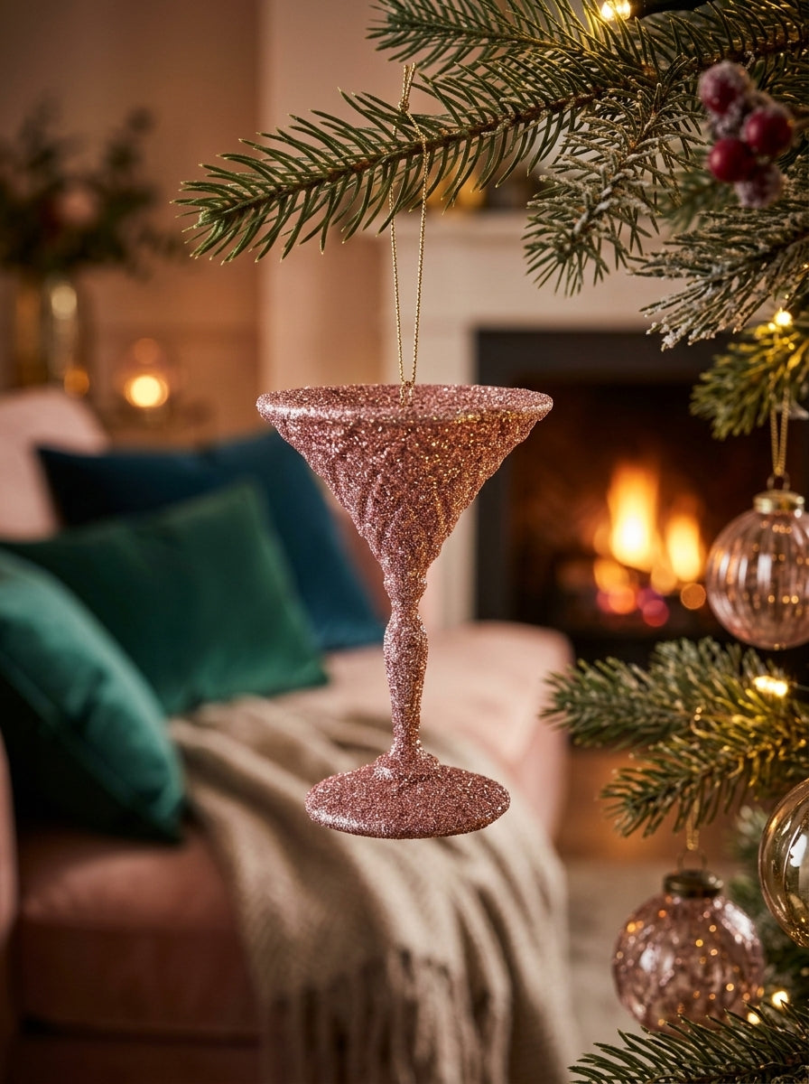 Cocktail Glam Yılbaşı Ağaç Süsü Pembe