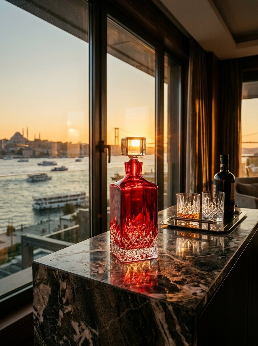 Ruby Royale Kare Kristal Şişe