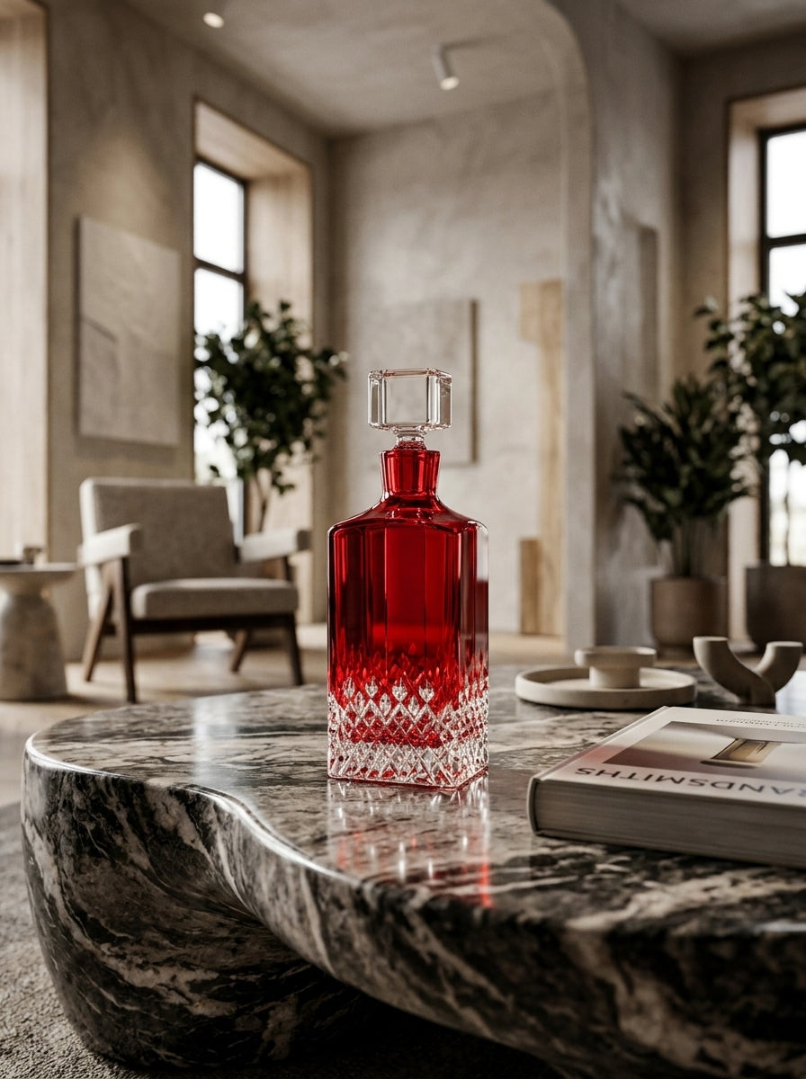 Ruby Royale Kare Kristal Şişe