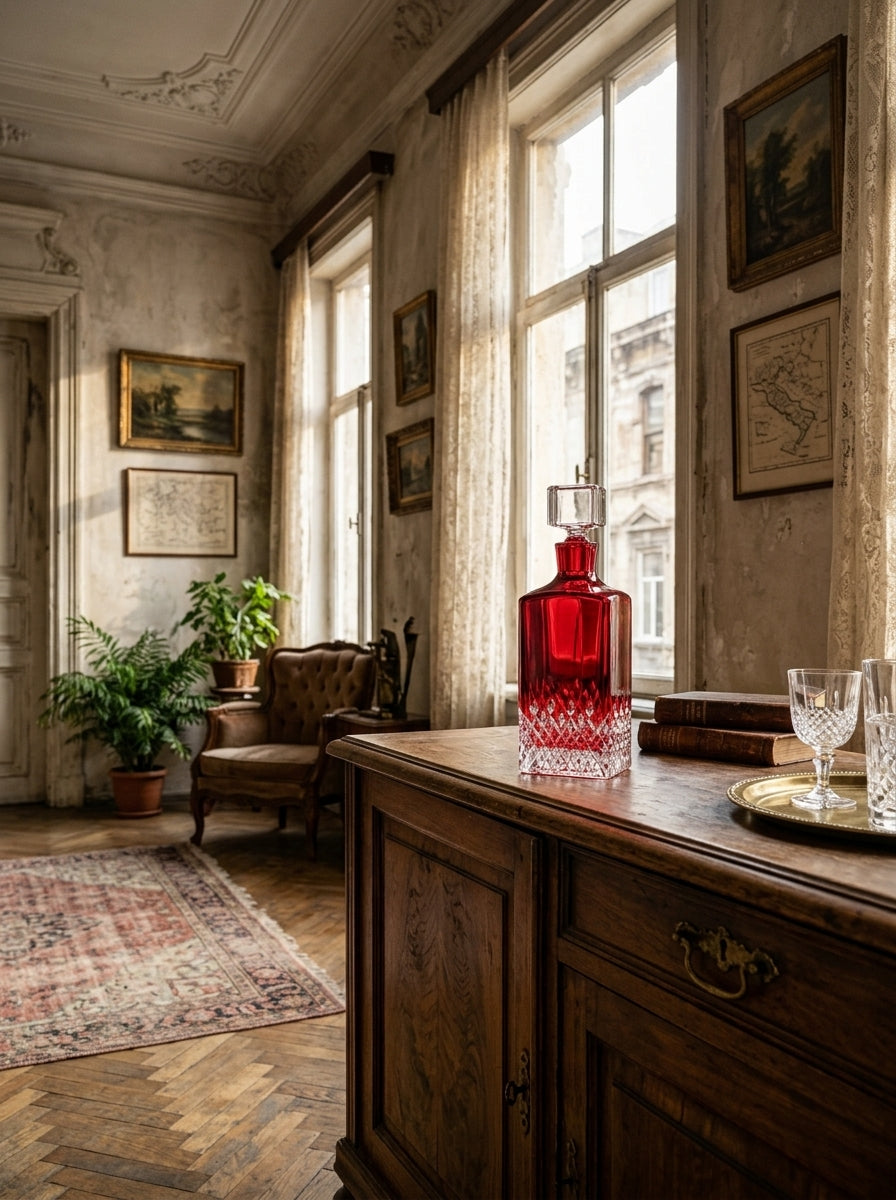 Ruby Royale Kare Kristal Şişe