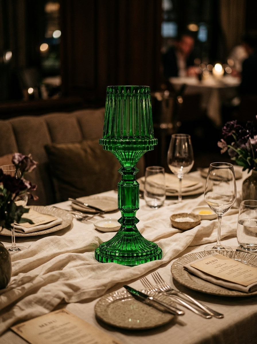 Yeşil Kristal Şamdan - 36 CM