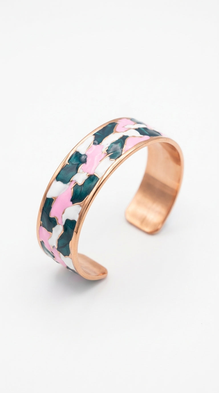 Enamel Bileklik- Green-Pink