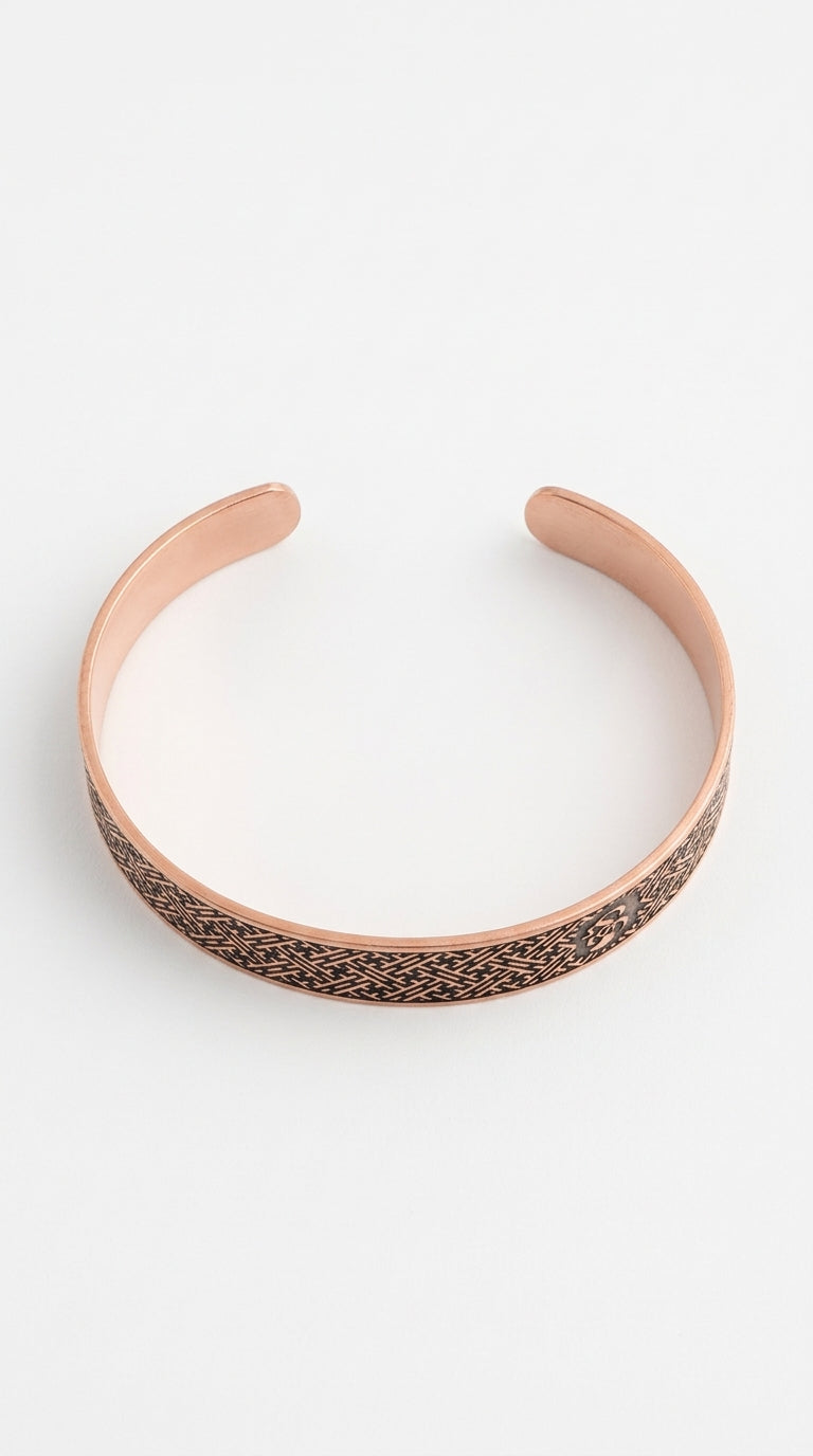 Earth Series – Thin Copper Bracelet with Line Texture