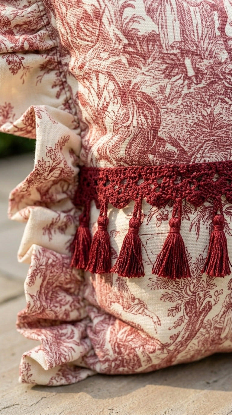 Toilea Burgundy Ruffle Kırlent