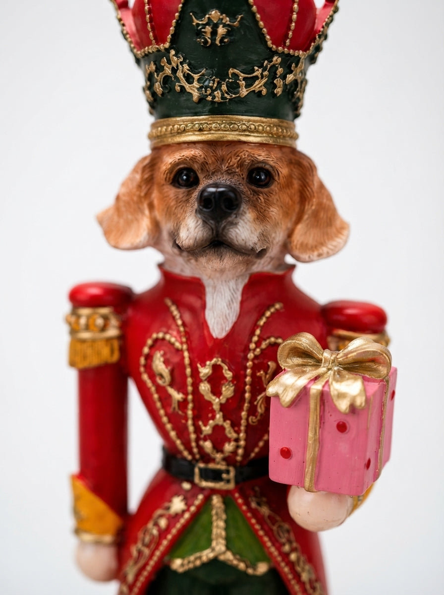 Royal Christmas Dog Dekoratif Figür - 37 CM