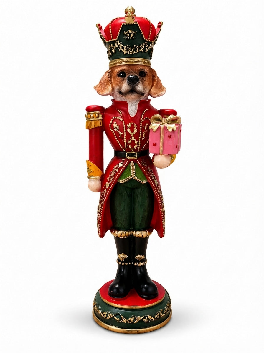 Royal Christmas Dog Dekoratif Figür - 37 CM