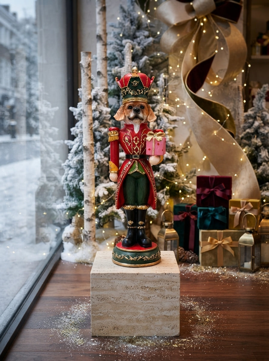 Royal Christmas Dog Dekoratif Figür - 37 CM