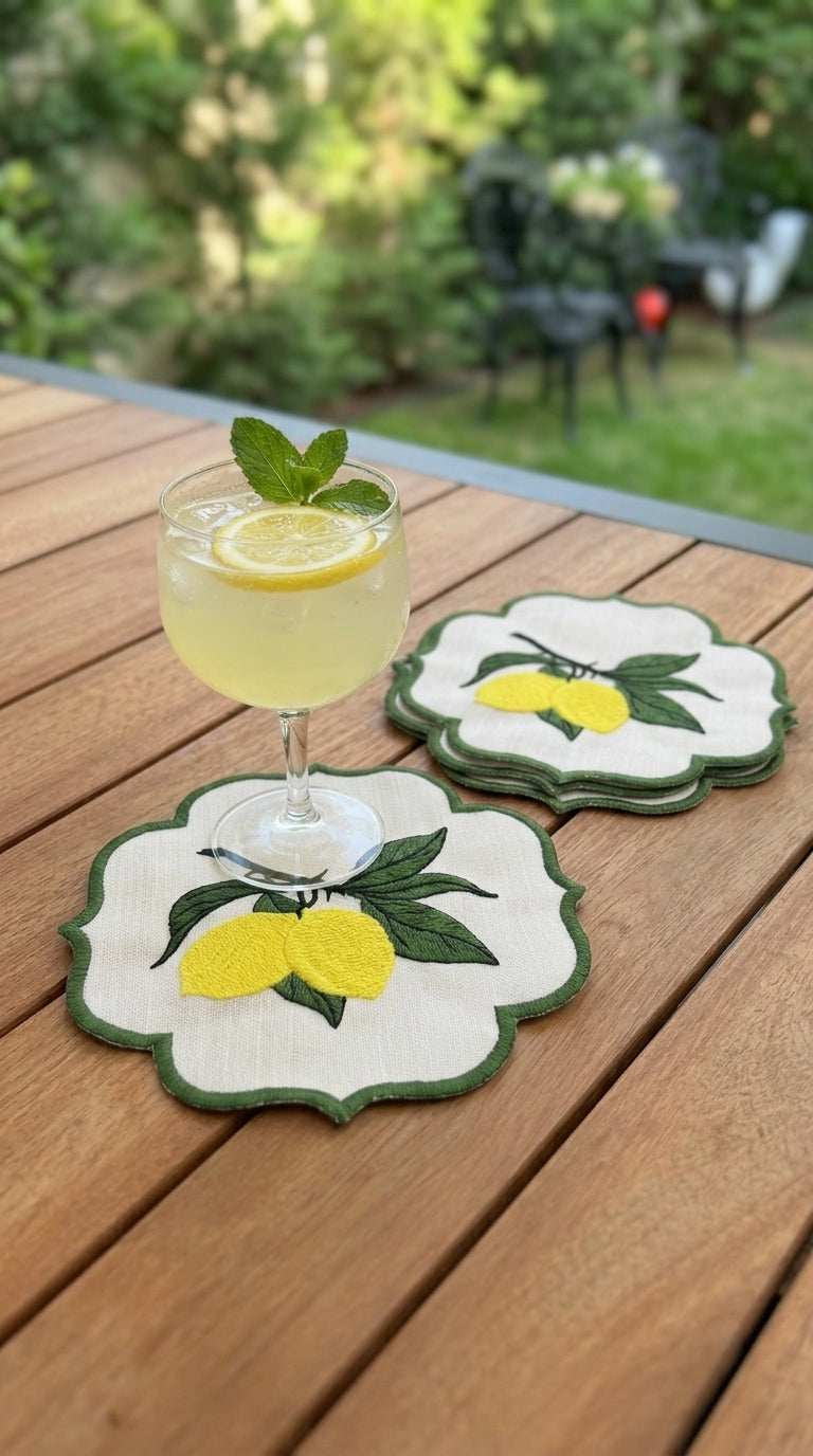 مناديل الكوكتيل المطرزة من Limonea