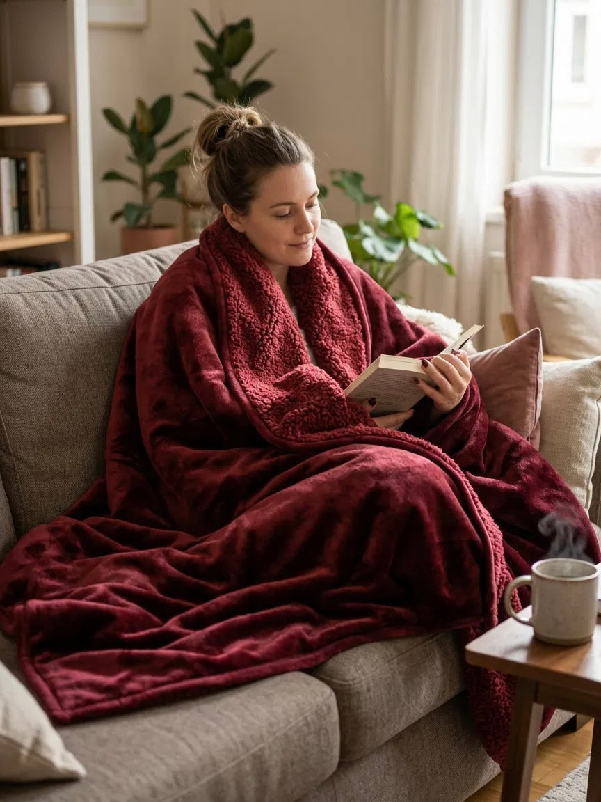 Colette Burgundy Flanel Polar Battaniye 130x 160 cm
