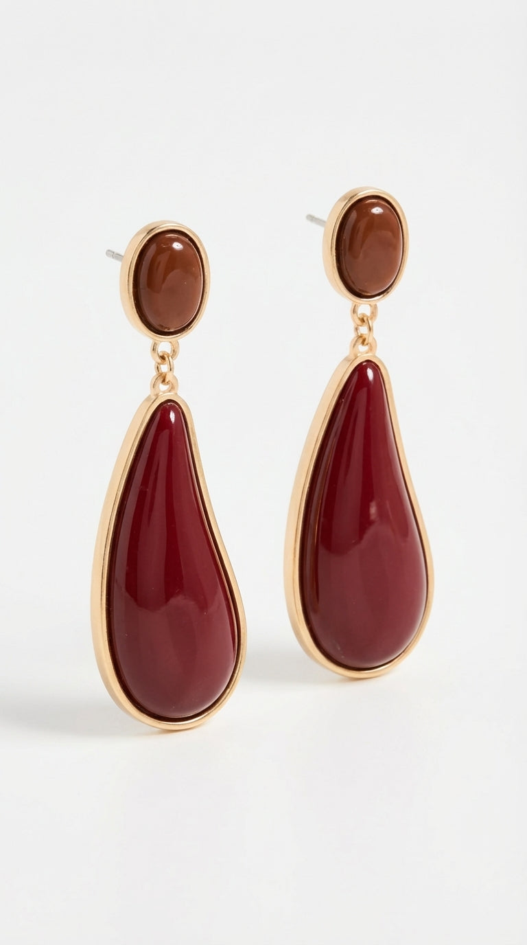 Burgundy Damla Küpe