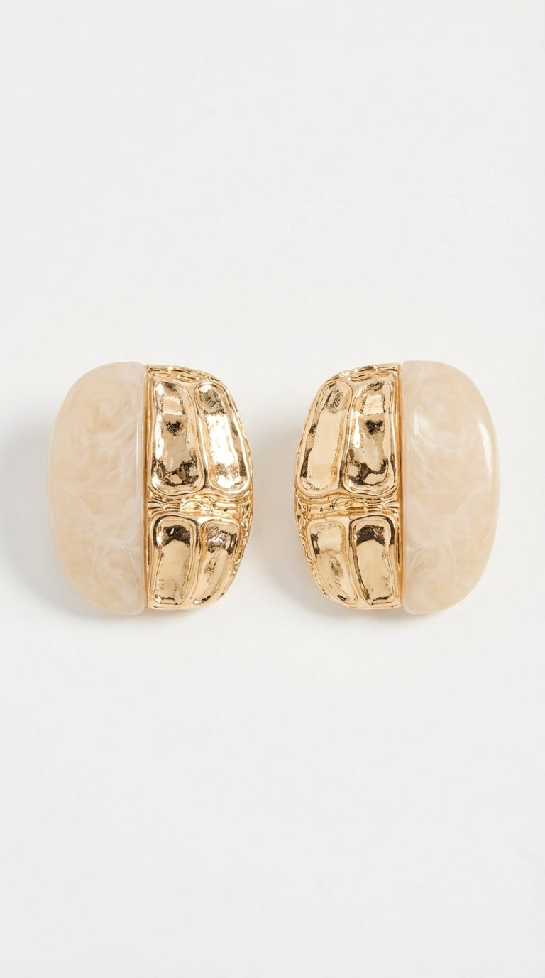 Ivory & Gold İkili Küpe