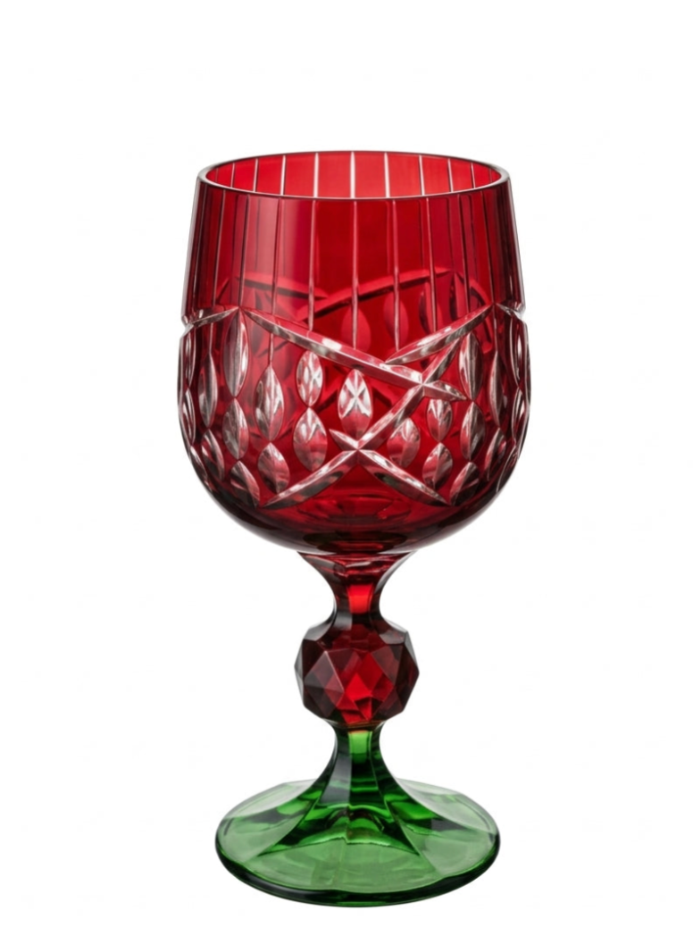 Ruby Emerald Kırmızı Yeşil Kristal Kadeh