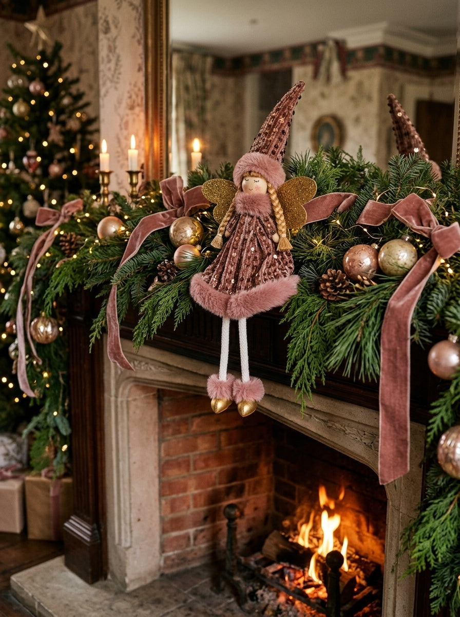 Rosé Enchanted Fairy – Mercan Pembe Işıltılı Yılbaşı Perisi - 45 CM