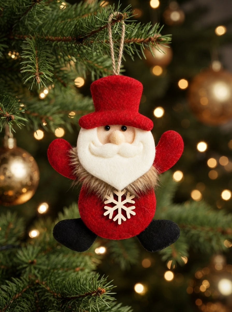 Snowflake Santa Peluş Yılbaşı Ağaç Süsü