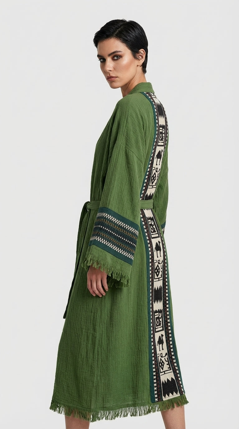 Olive Symbol Nomad Kimono