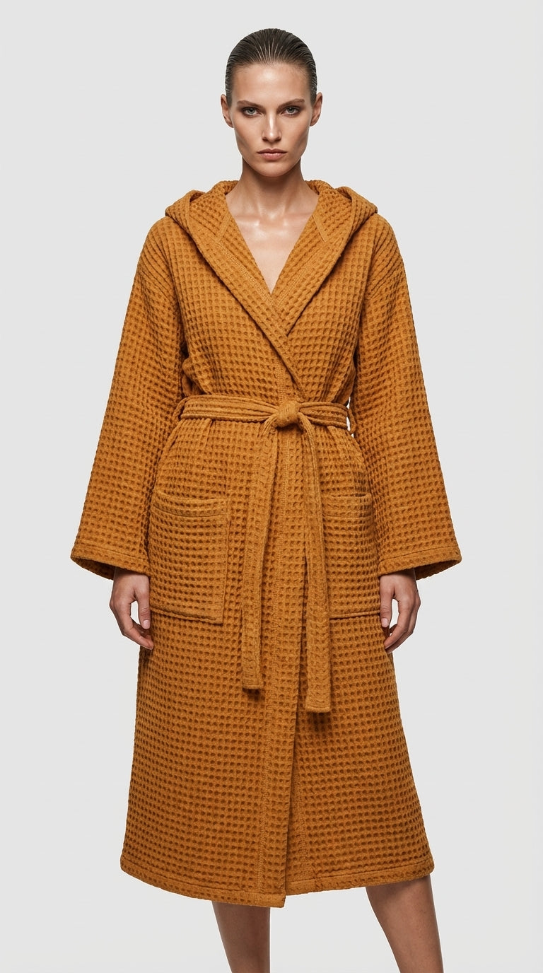Mustard Waffle Bathrobe