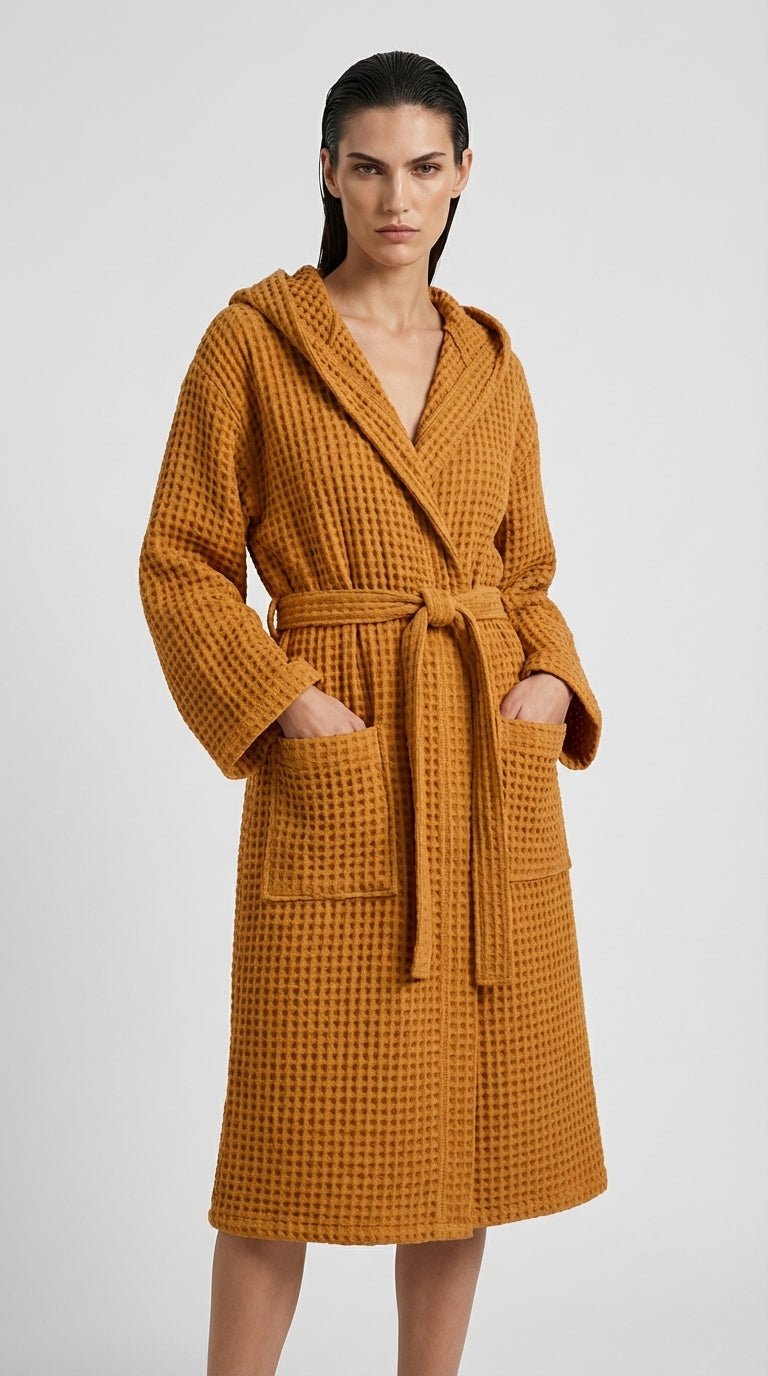 Mustard Waffle Bathrobe