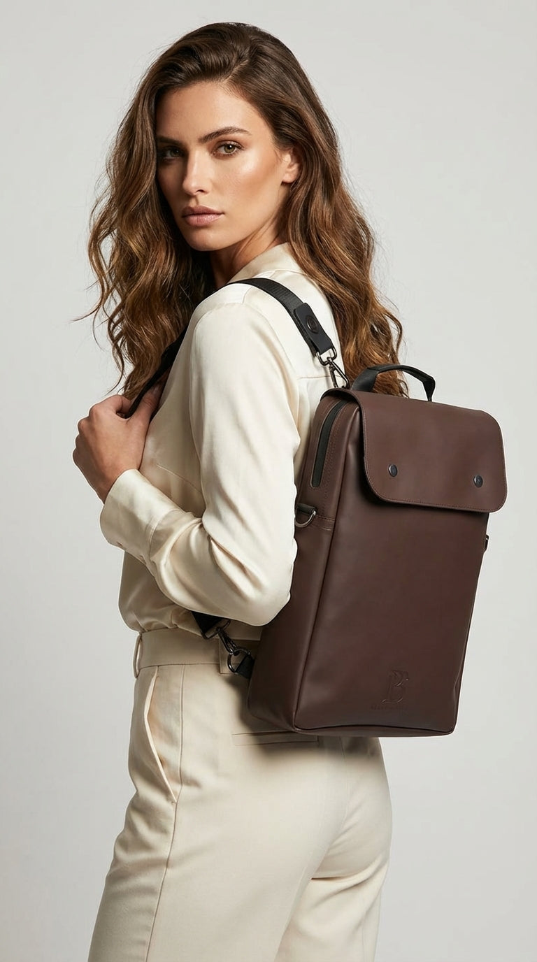 Mocha (Brown) Structured Backpack