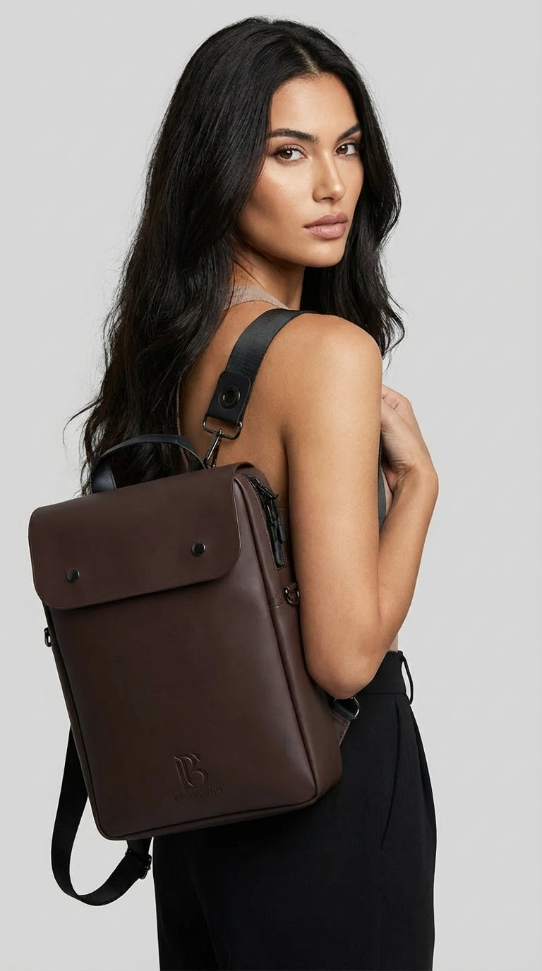 Mocha (Brown) Structured Backpack