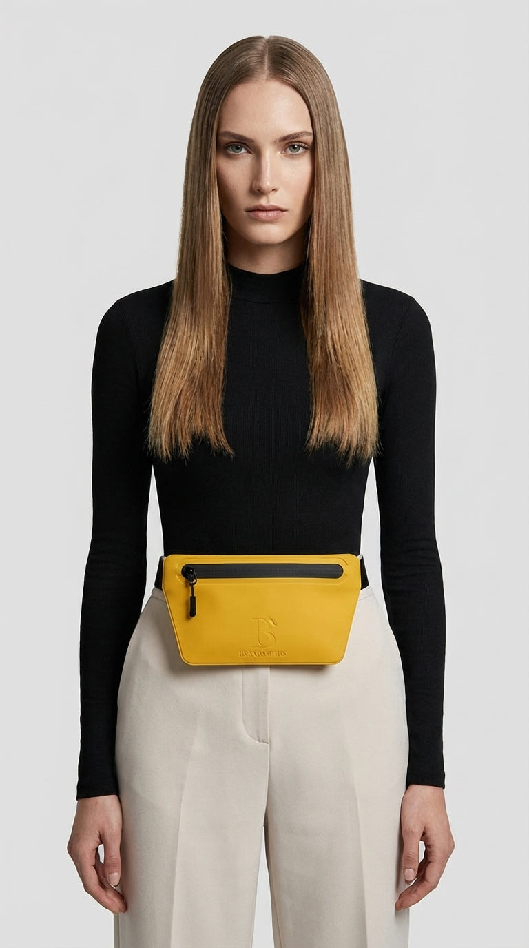 Mustard Slant Waist Bag