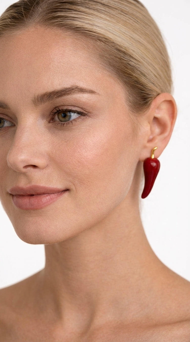 Burgundy Biber Küpe