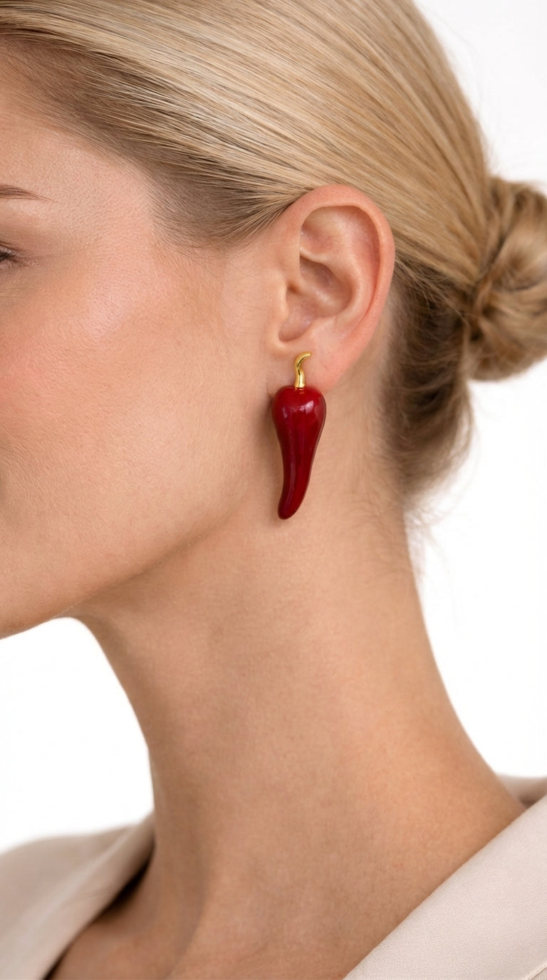 Burgundy Biber Küpe