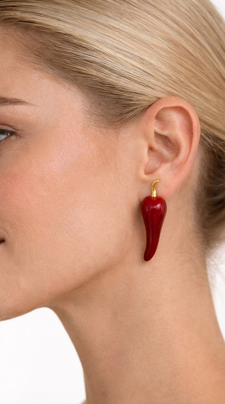 Burgundy Biber Küpe