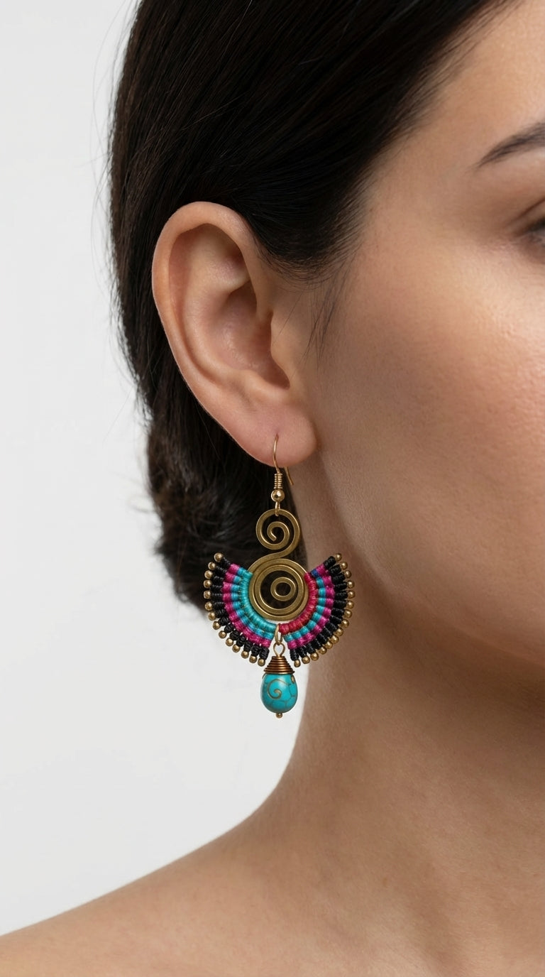 Nomad Arc Crimson Earrings