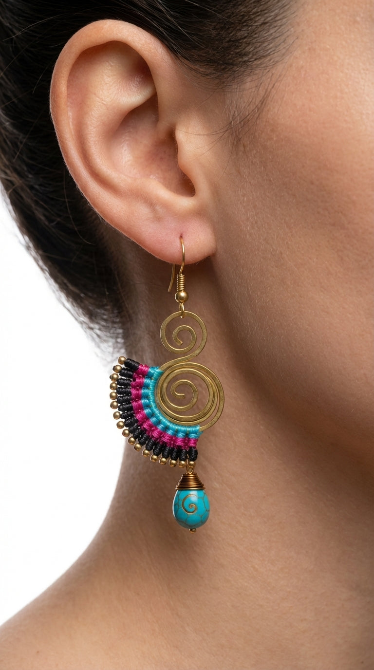 Nomad Arc Crimson Earrings