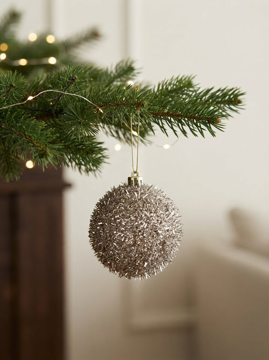 Champagne Sparkle Yılbaşı Ağaç Süsü - 8 CM