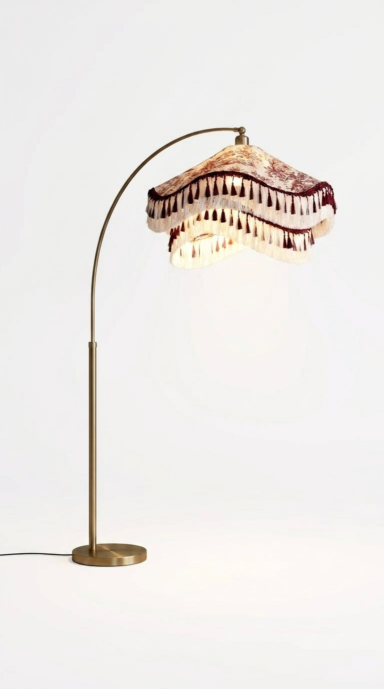 Toile Burgundy Floor Lamp