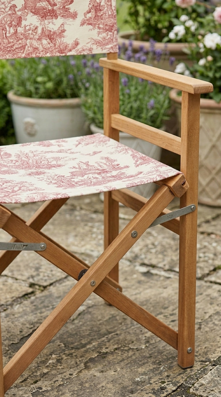 كرسي Toile Burgundy قابل للطي