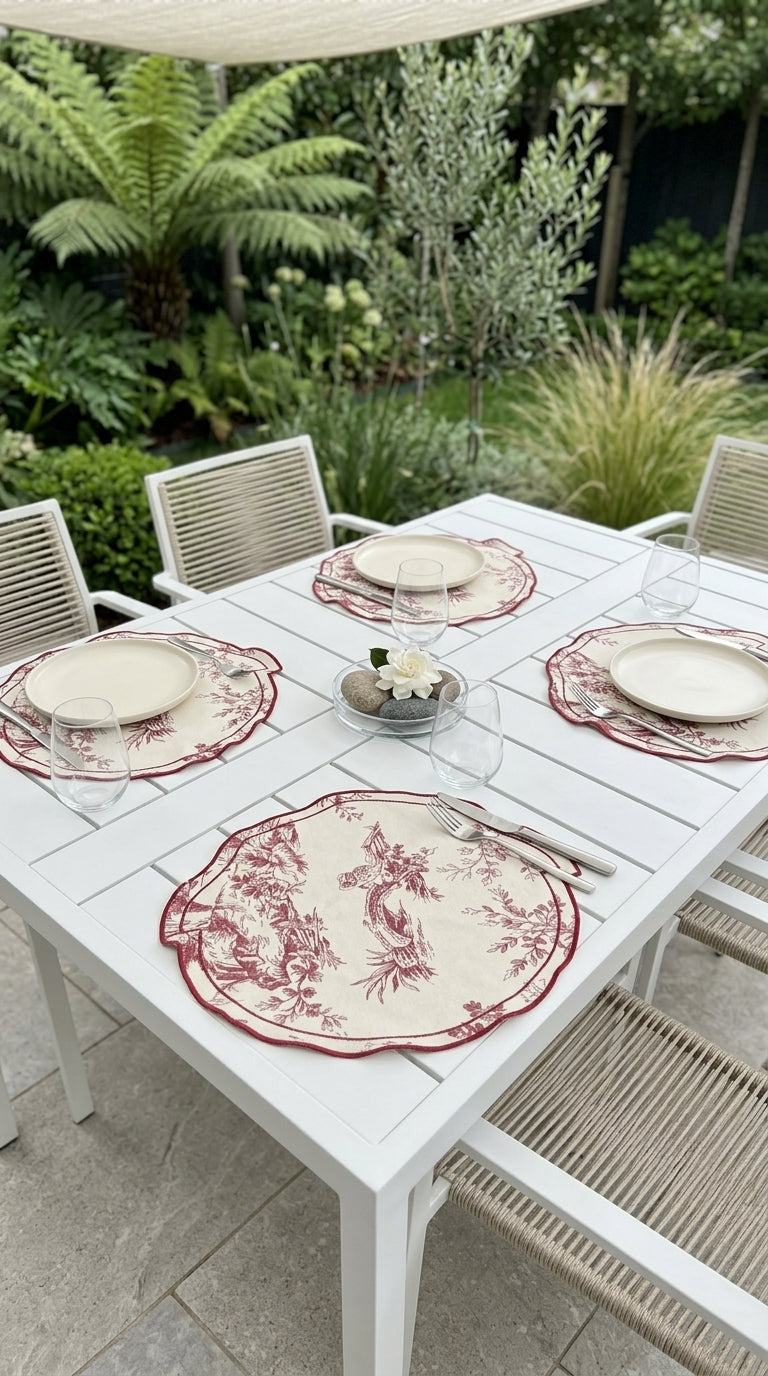 Toile Burgundy Amerikan Servis