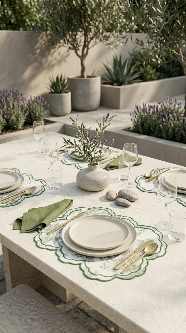 Toile Verde Embroidered Amerikan Servis