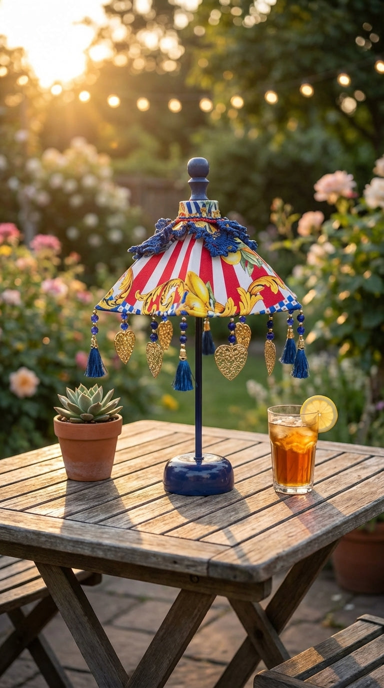 Verona Azure Işıklı Mini Bali Şemsiyesi