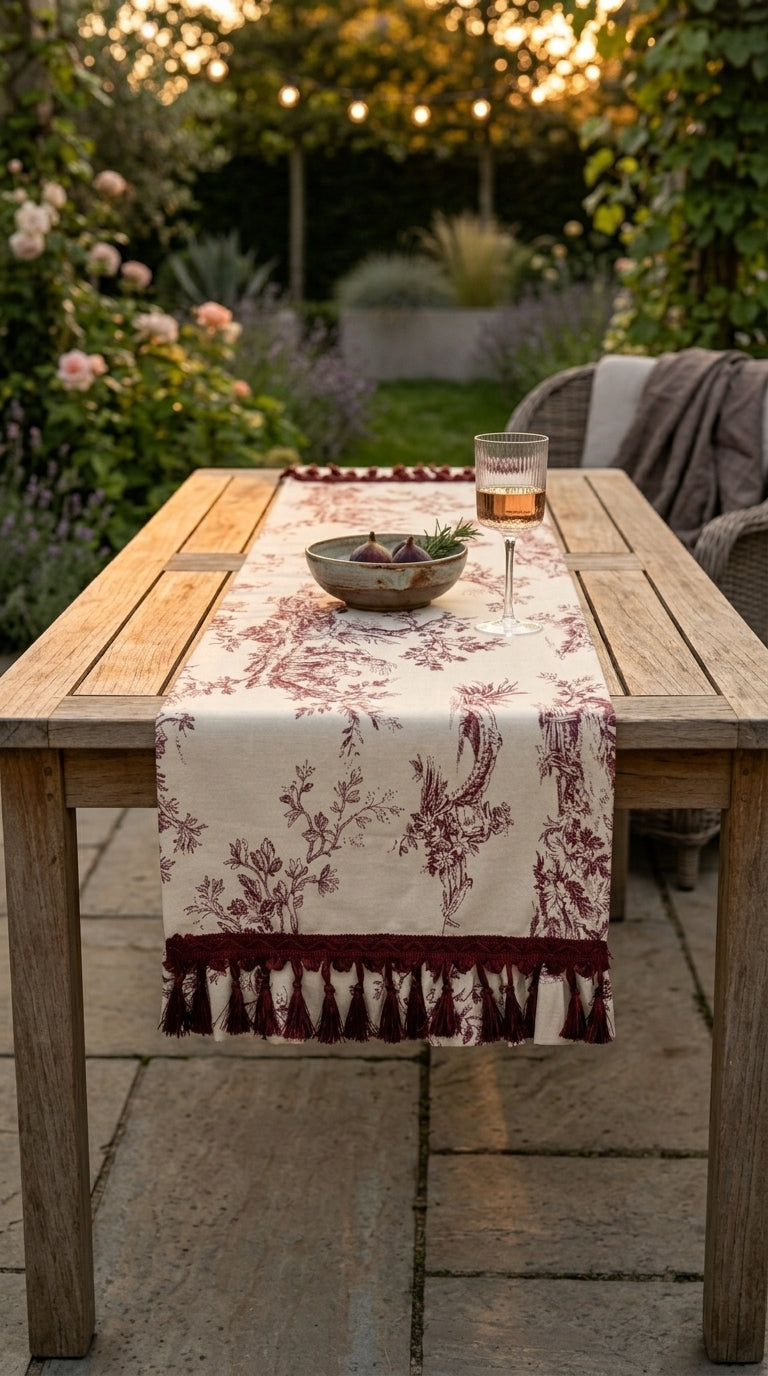 Toilea Burgundy Ruffle Runner