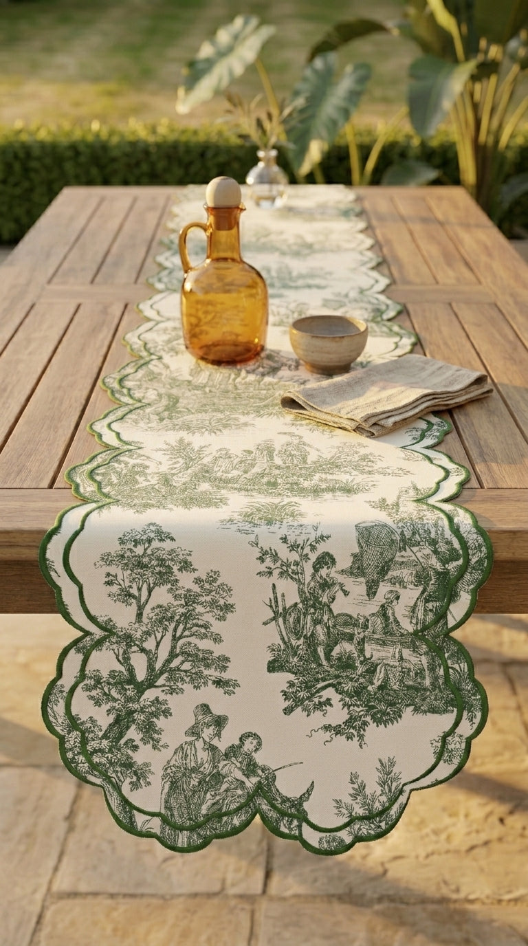 مفرش طاولة تويليا فيردي مطرز