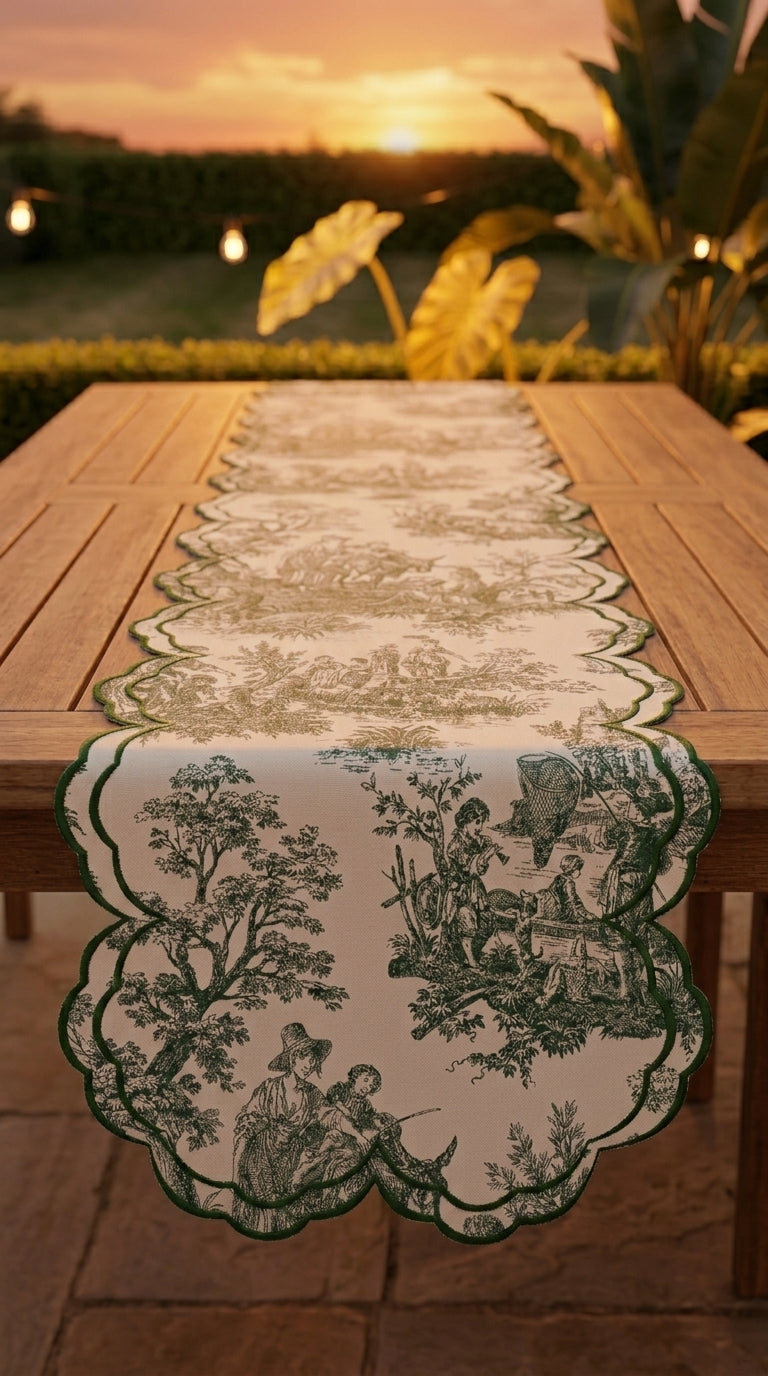 مفرش طاولة تويليا فيردي مطرز