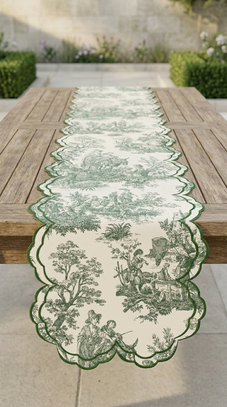 Toilea Verde Embroidered Runner