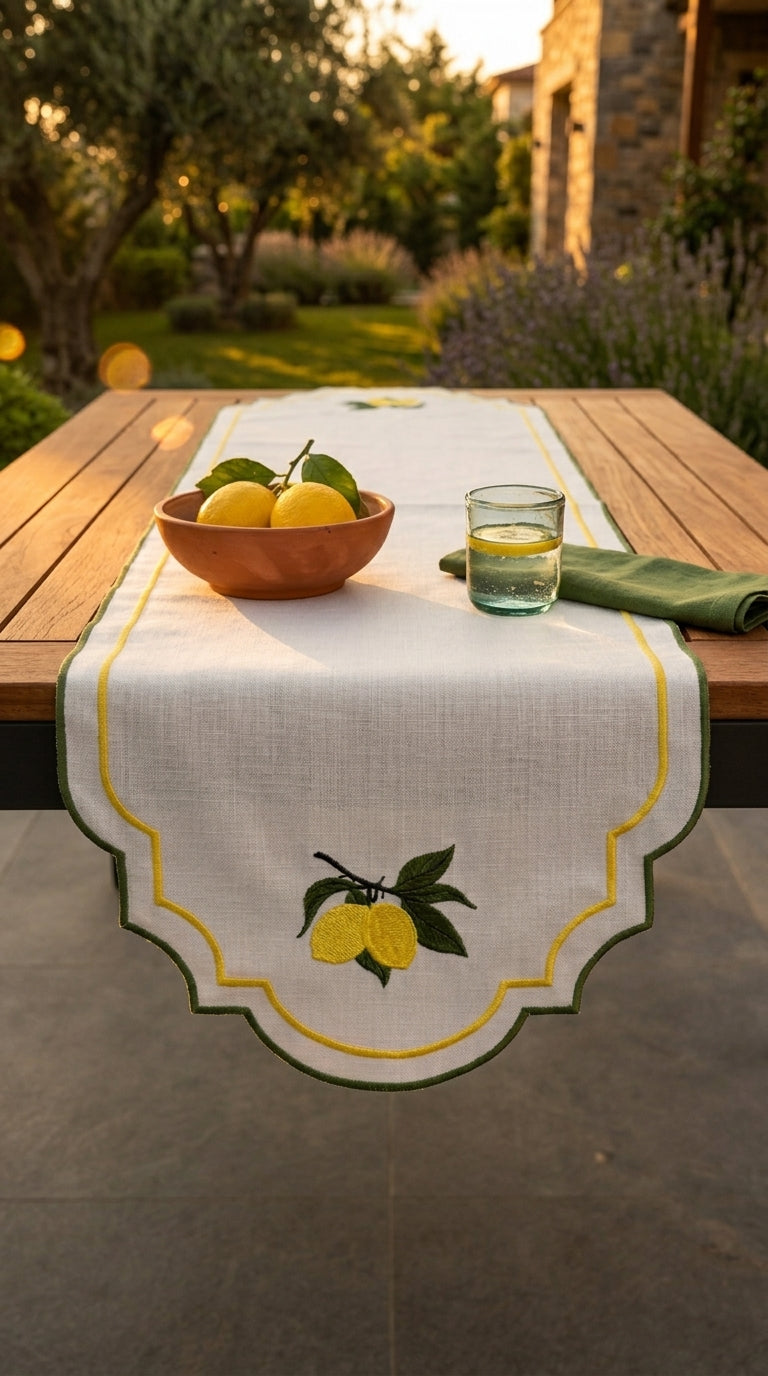 Limoncella Embroidered Runner
