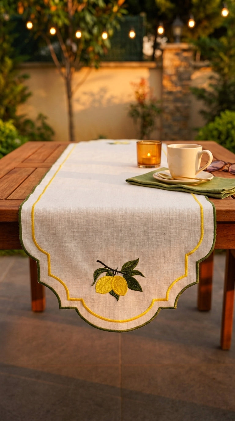 Limoncella Embroidered Runner
