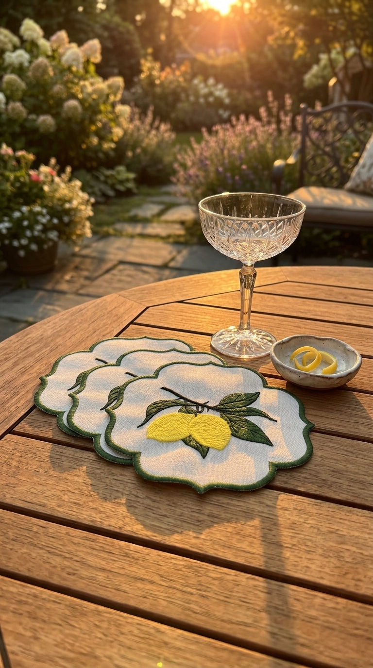 مناديل الكوكتيل المطرزة من Limonea