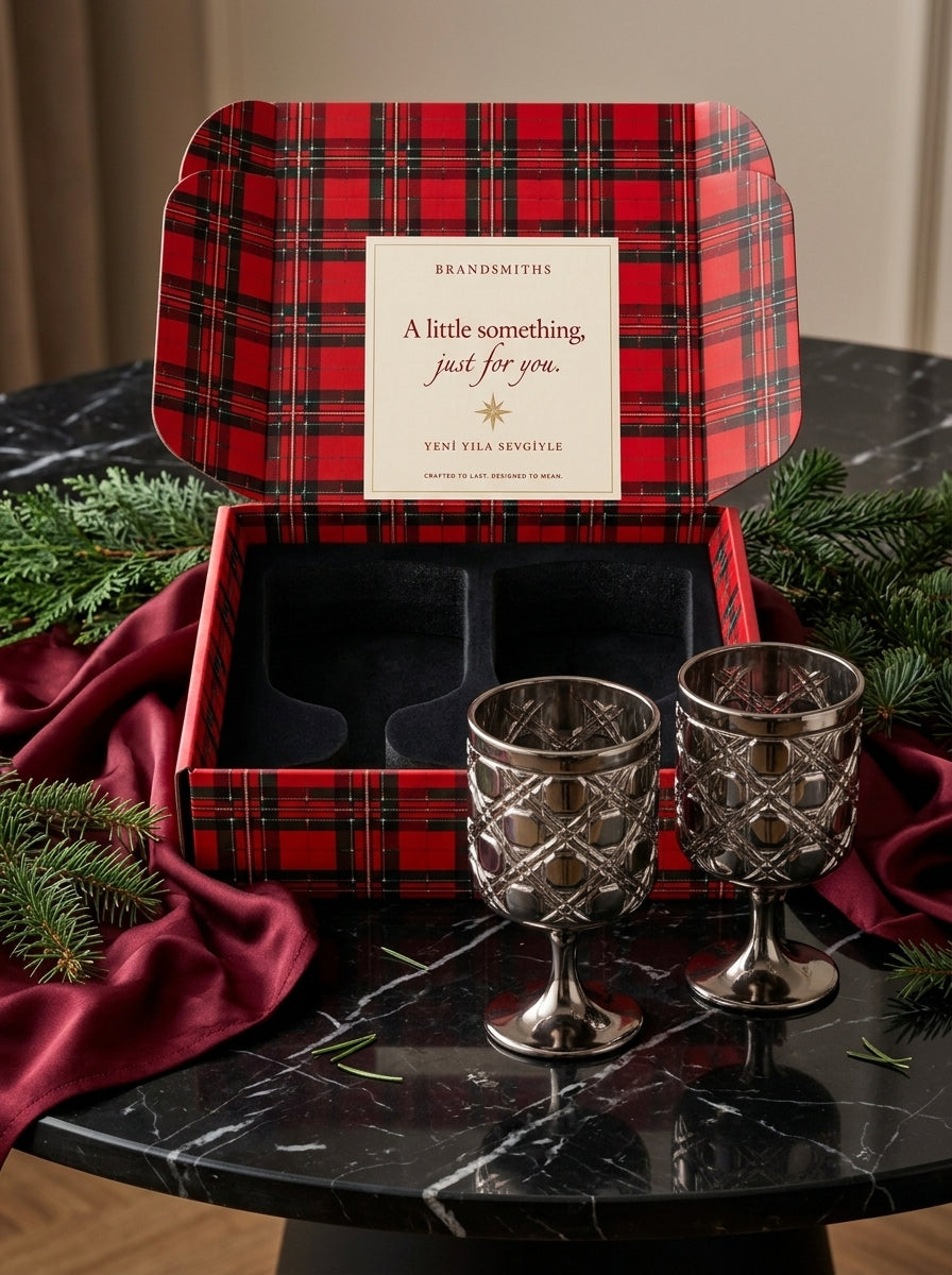Christmas Classics – Titanium Geometric İkili Kristal Kadeh Seti
